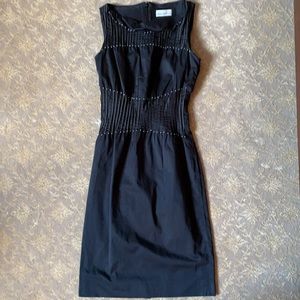 Alidio Michelli Black Cotton Bow Sheath Dress